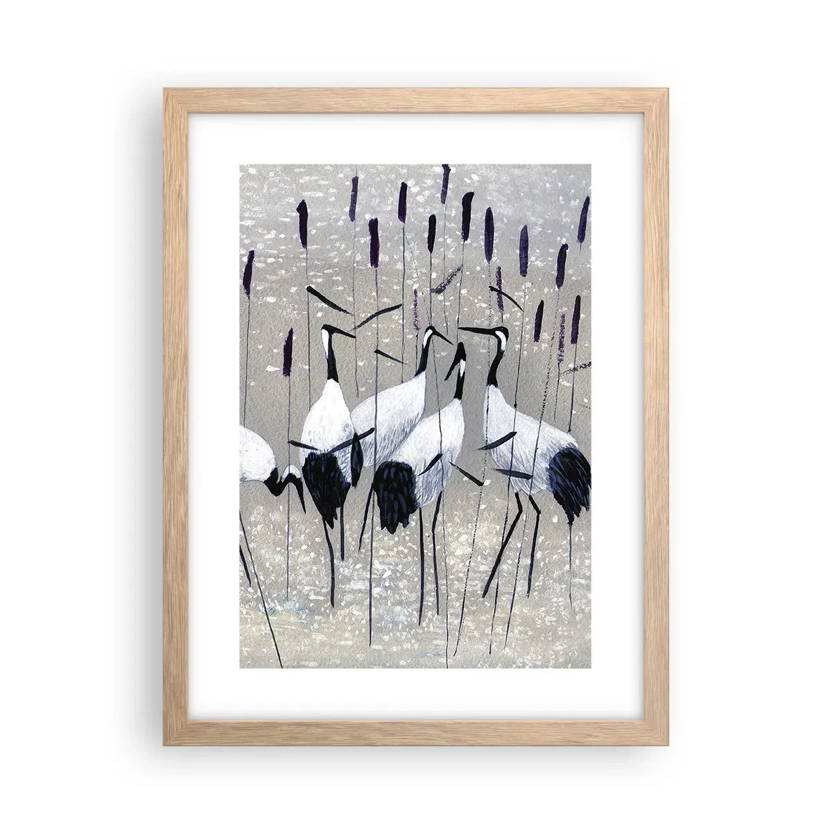 Plagát v ráme zo svetlého duba - Medzi svojimi - 30x40 cm