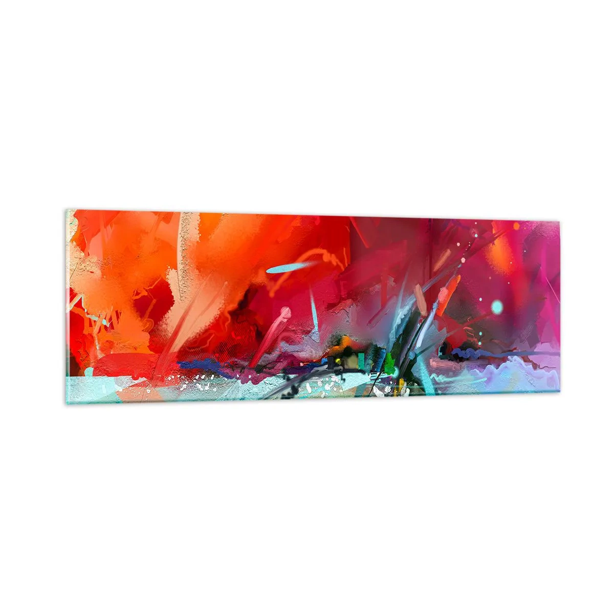 Obraz na skle - Explózia svetiel a farieb - 90x30 cm