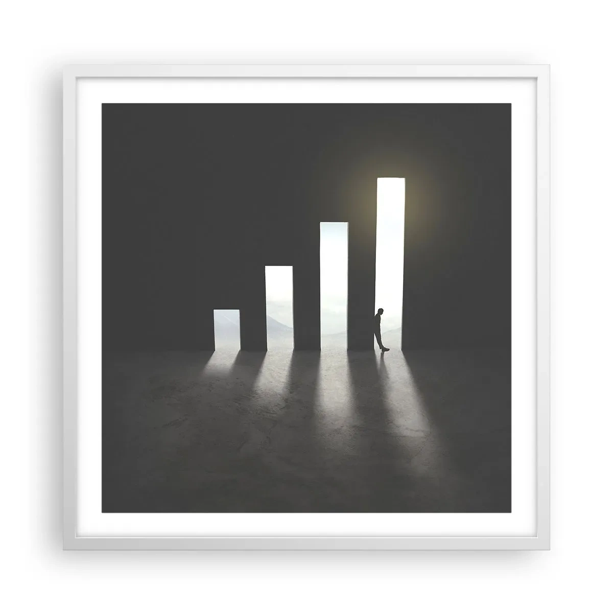 Plagát v bielom ráme - Úspech – impresia - 60x60 cm