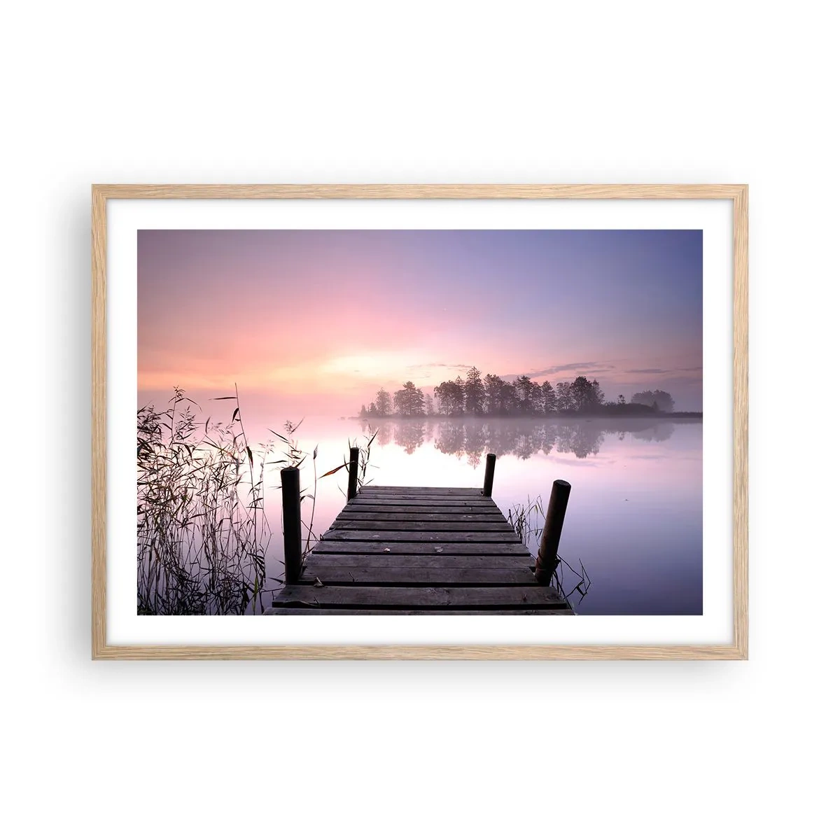 Plagát v ráme zo svetlého duba - Z ľaliovej hmly… - 70x50 cm
