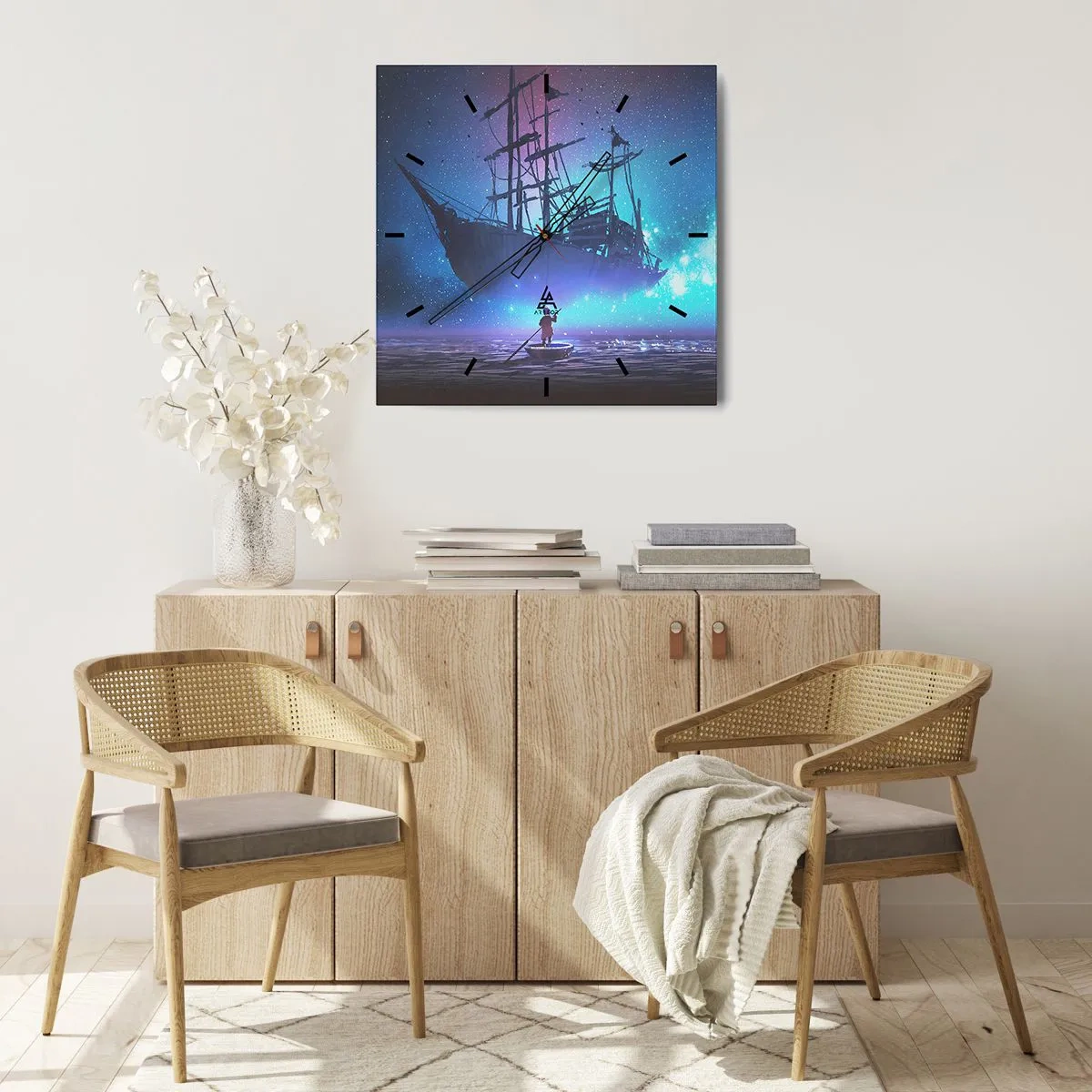 Nástenné hodiny - Stretnutie s mýtom mora - 30x30 cm