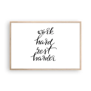 Plagát v ráme zo svetlého duba - Životná rovnováha - 91x61 cm