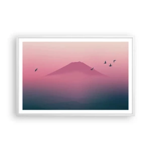 Plagát v bielom ráme - Pútnici nad oblakmi - 91x61 cm