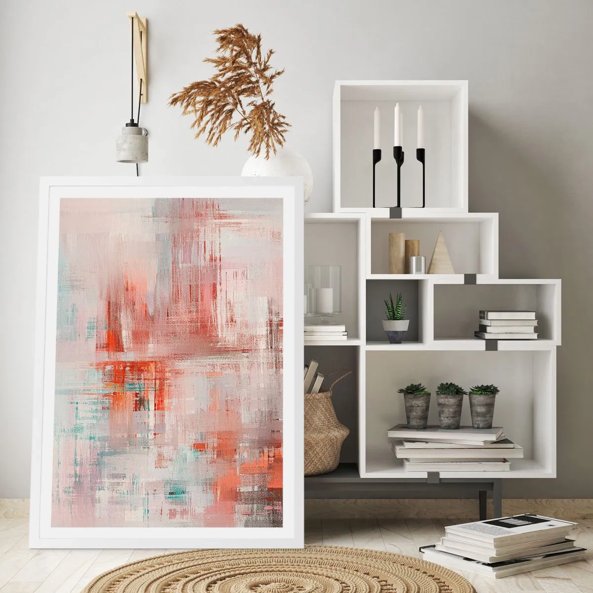 Plagát v bielom ráme - Zahmlené. Ale ružové - 40x50 cm