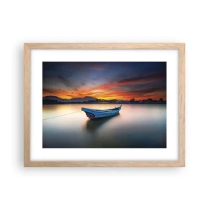 Plagát v ráme zo svetlého duba - Blíži sa dobrá noc - 40x30 cm