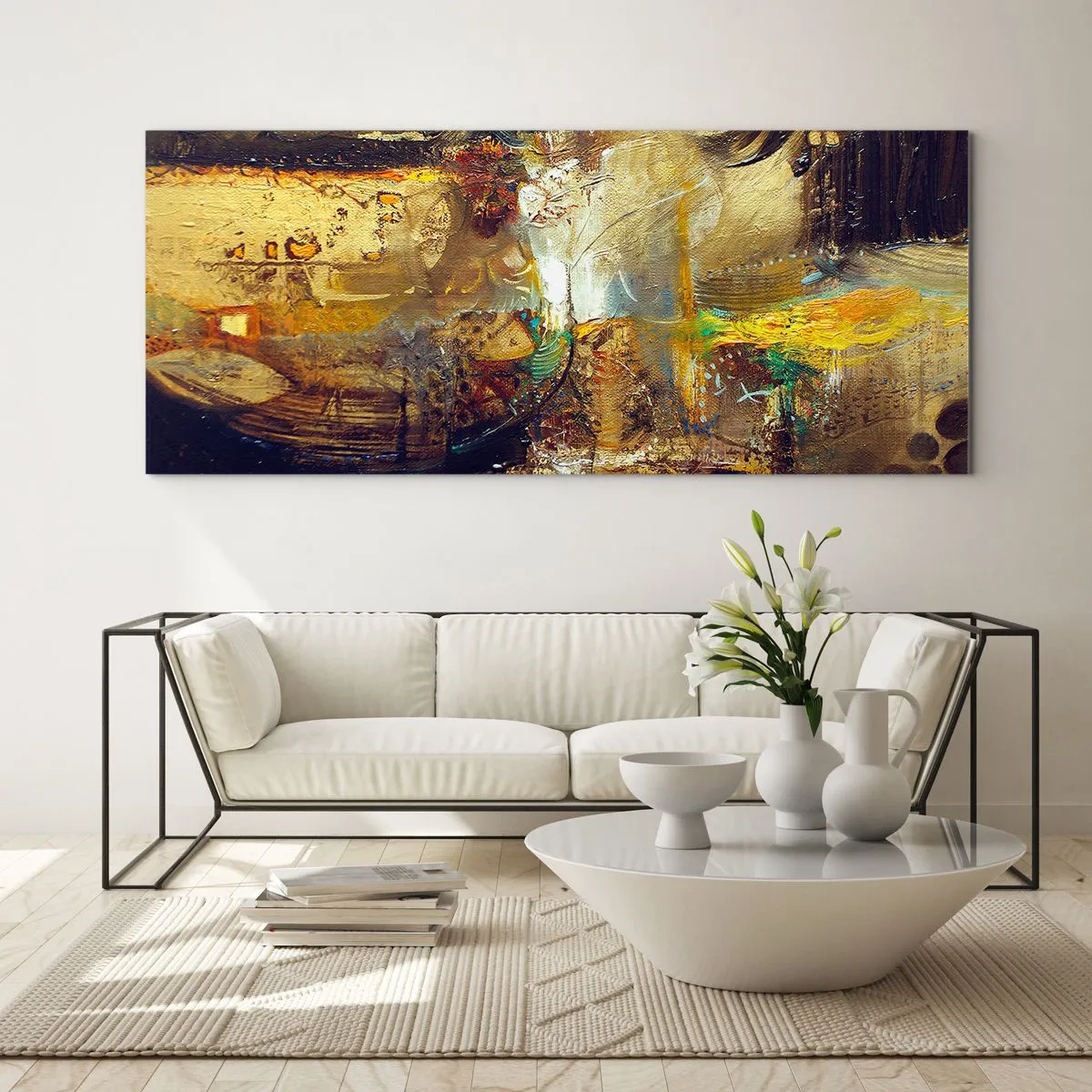 Obraz na skle - Zima, teplejšie, horúco - 120x50 cm