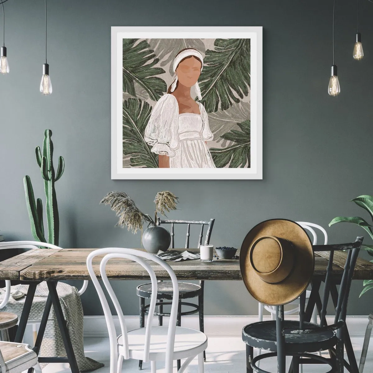 Plagát v bielom ráme - Exotický portrét - 50x50 cm