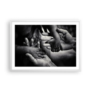 Plagát v bielom ráme - Byť človekom - 70x50 cm