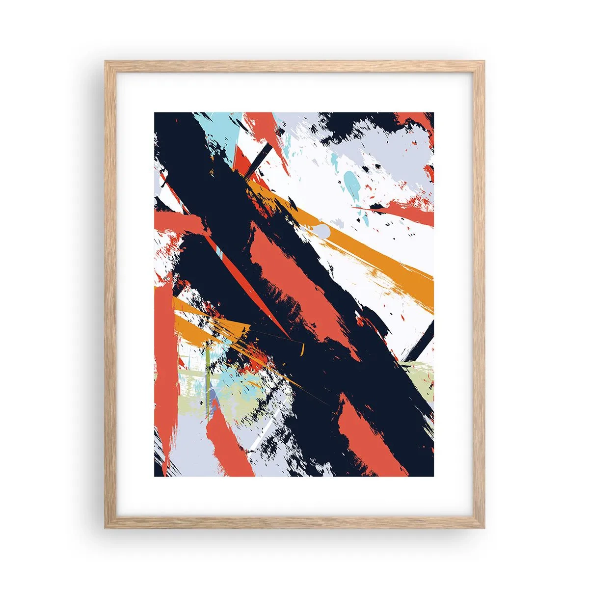 Plagát v ráme zo svetlého duba - Dynamická kompozícia - 40x50 cm