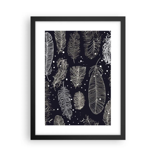 Plagát v čiernom ráme - Čipka s perím - 30x40 cm