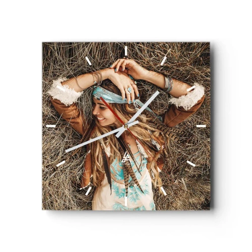 Nástenné hodiny - Na ceste do leta lásky - 30x30 cm