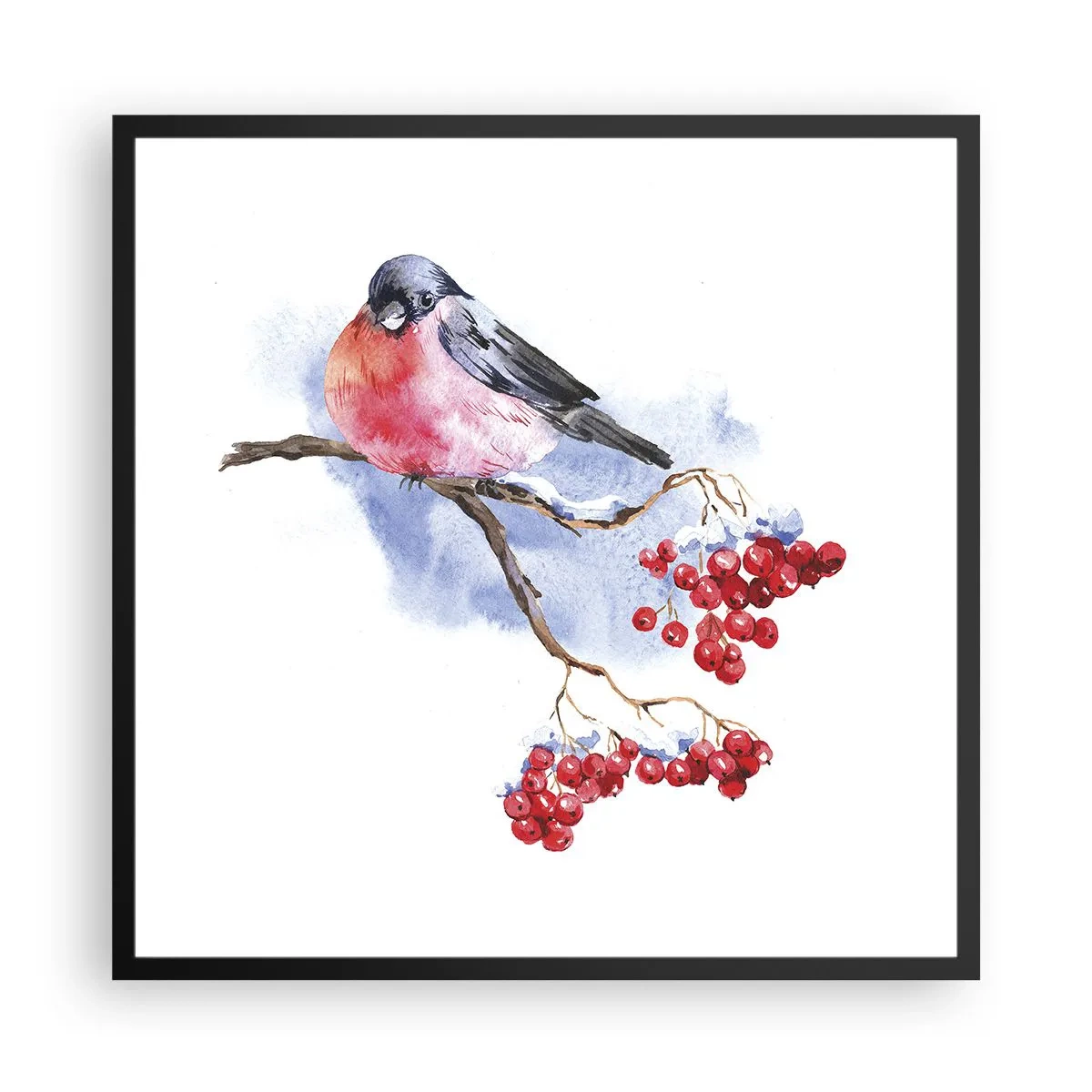 Plagát v čiernom ráme - Farebná zima - 60x60 cm