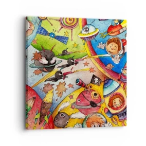 Obraz na plátne - Veľké vesmírne dobrodružstvo - 30x30 cm