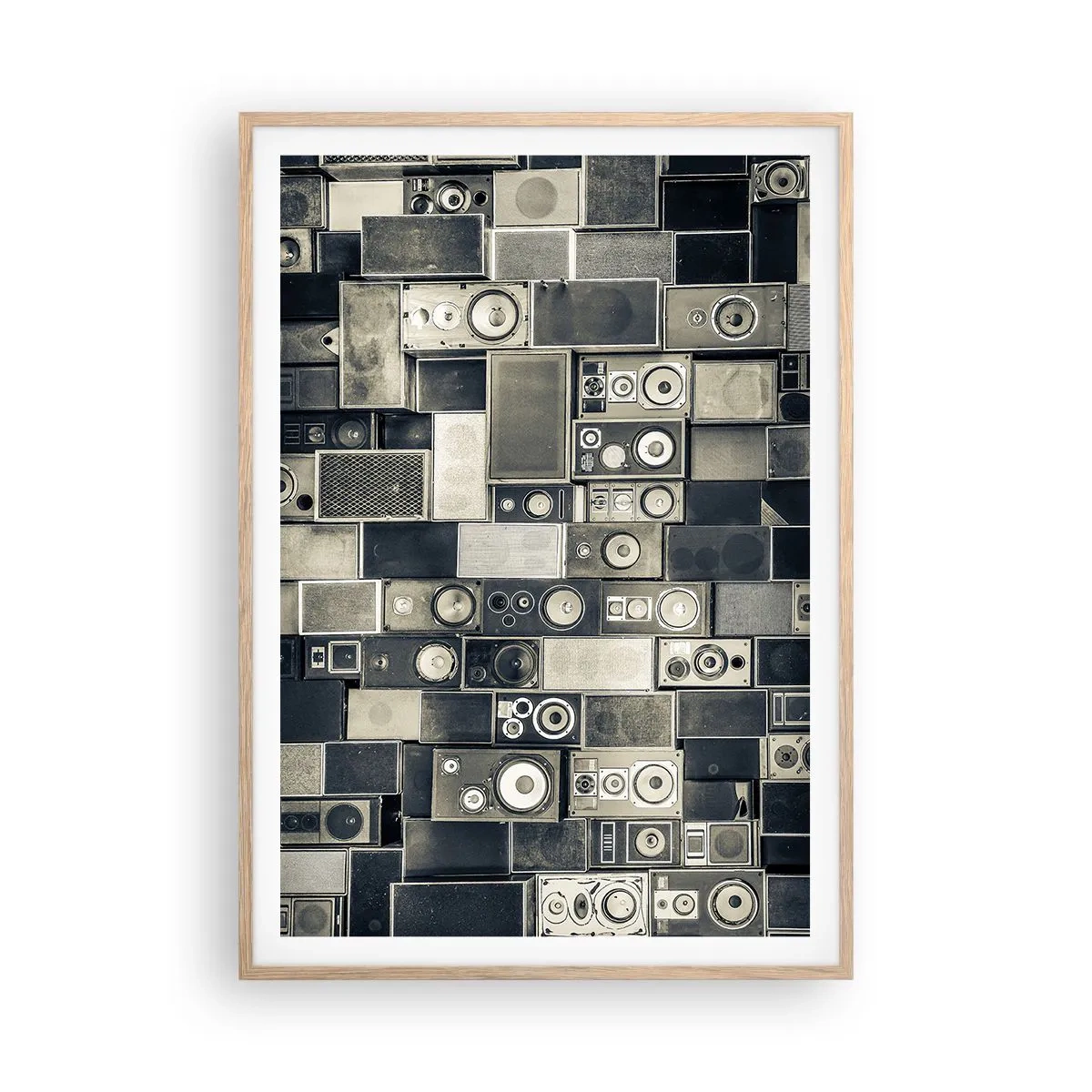 Plagát v ráme zo svetlého duba - A všetko je v pohode - 70x100 cm