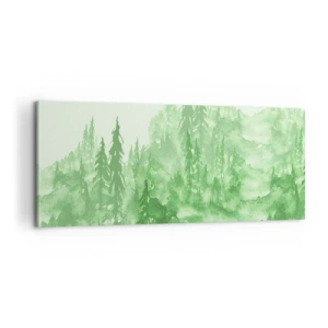 Obraz na plátne - Rozmazaný zelenou hmlou - 100x40 cm