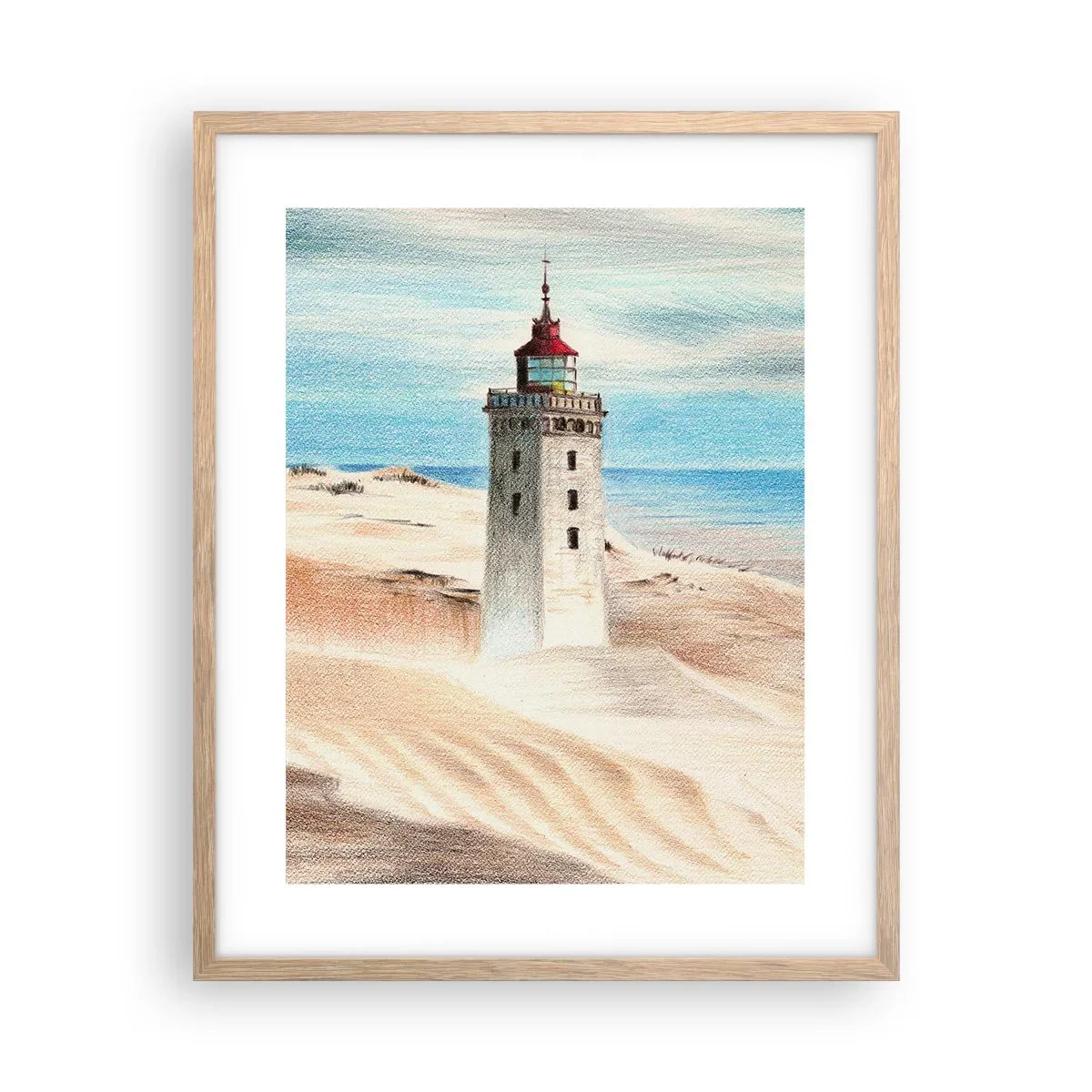 Plagát v ráme zo svetlého duba - Vždy hľadí na more - 40x50 cm