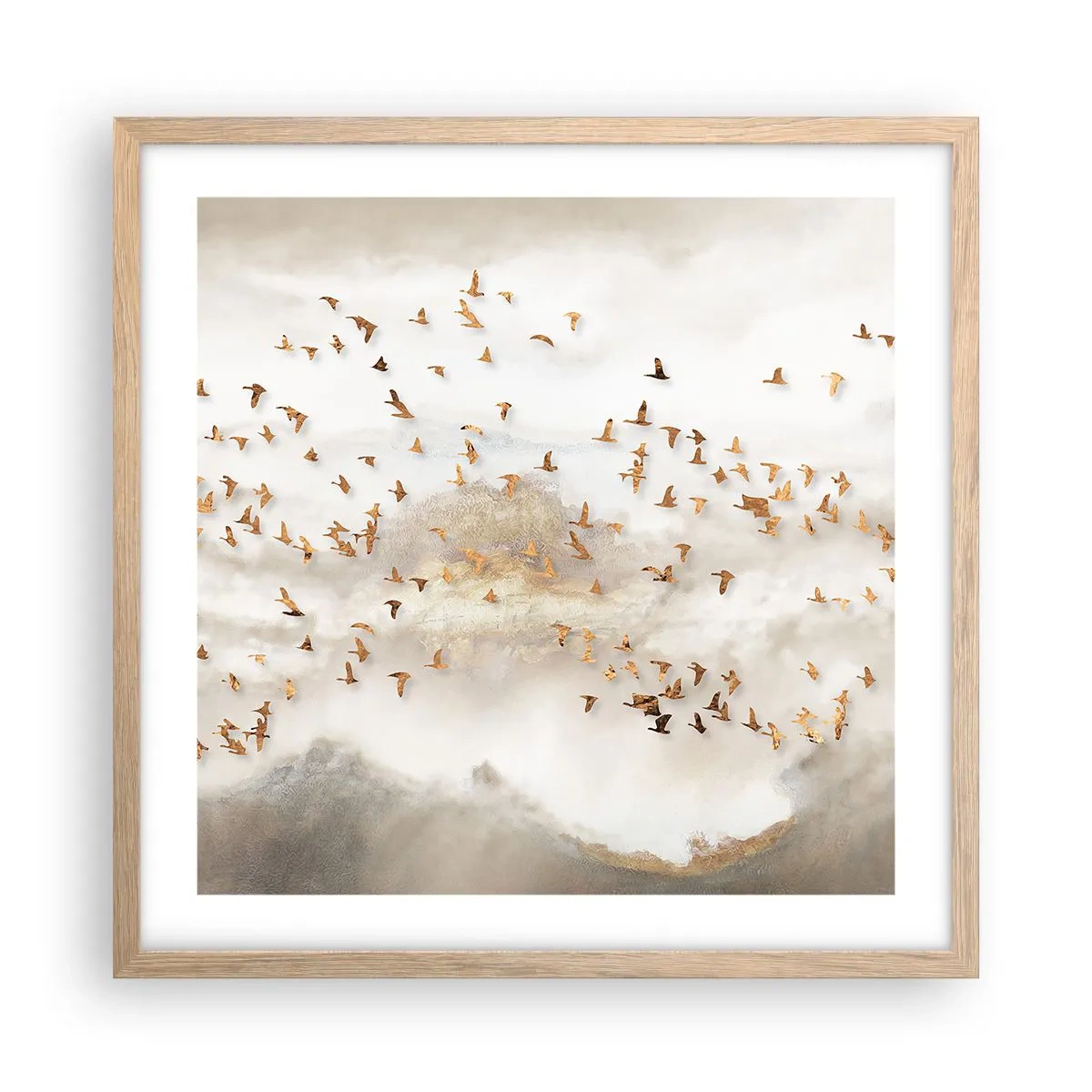 Plagát v ráme zo svetlého duba - Už je čas... - 50x50 cm