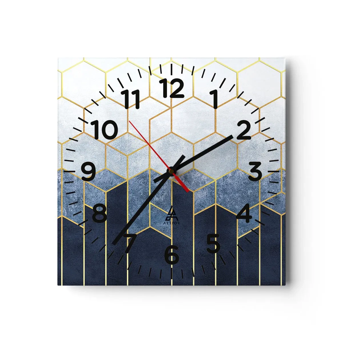 Nástenné hodiny - Kompozícia v synkopickom rytme - 40x40 cm