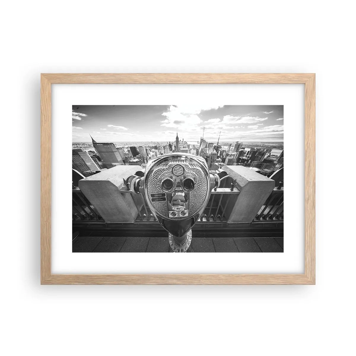 Plagát v ráme zo svetlého duba - Mesto nad mestami - 40x30 cm