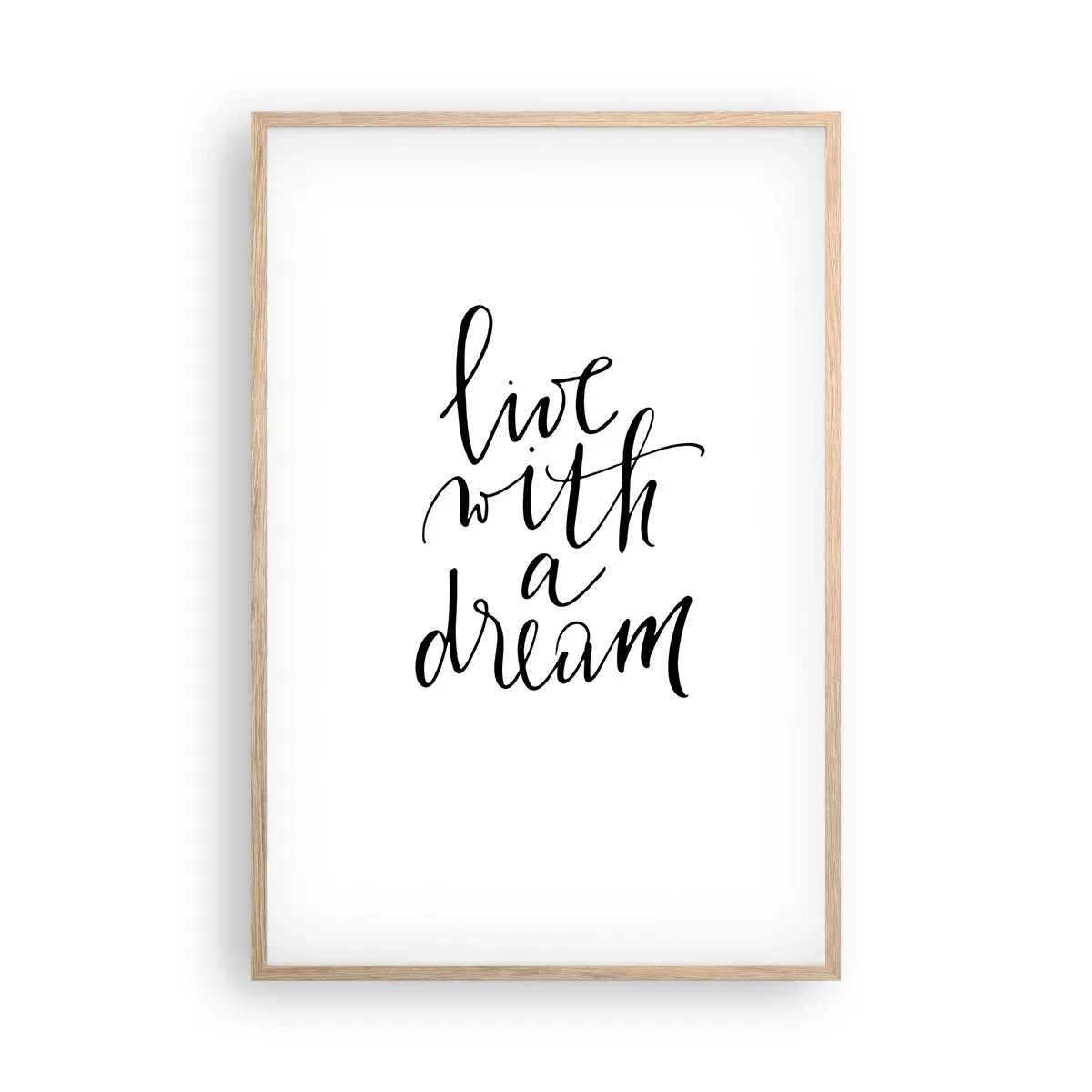 Plagát v ráme zo svetlého duba - Of course - 61x91 cm
