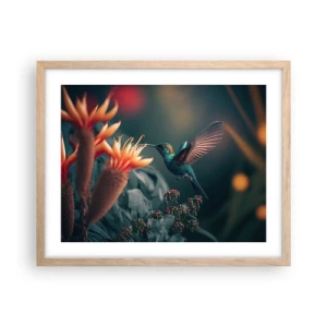 Plagát v ráme zo svetlého duba - Skutočne pestrý život - 50x40 cm