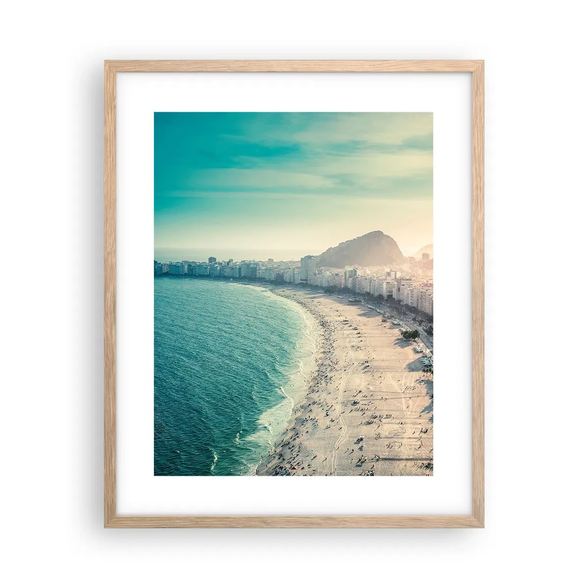 Plagát v ráme zo svetlého duba - Večná dovolenka v Riu - 40x50 cm