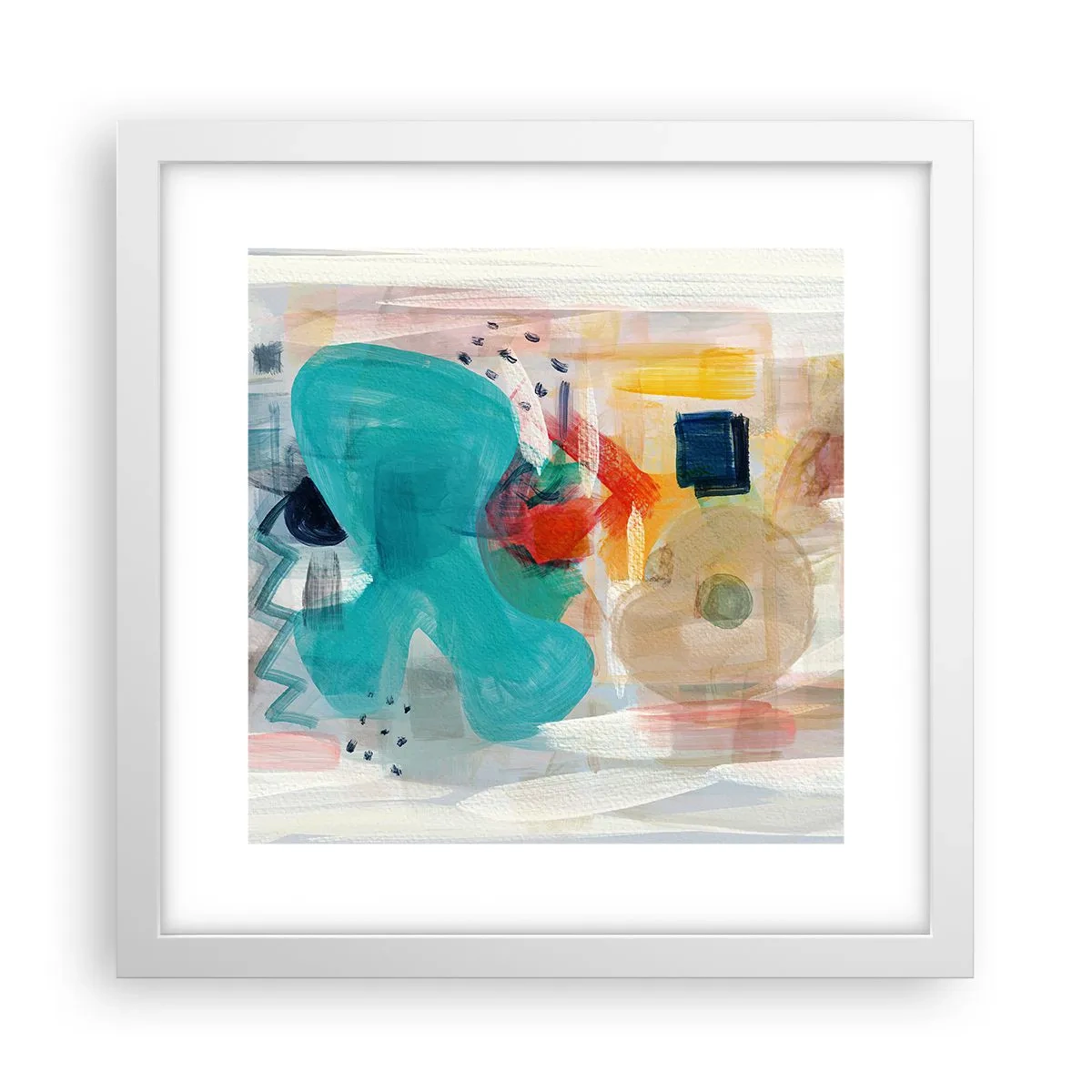 Plagát v bielom ráme - Farebná hra - 30x30 cm