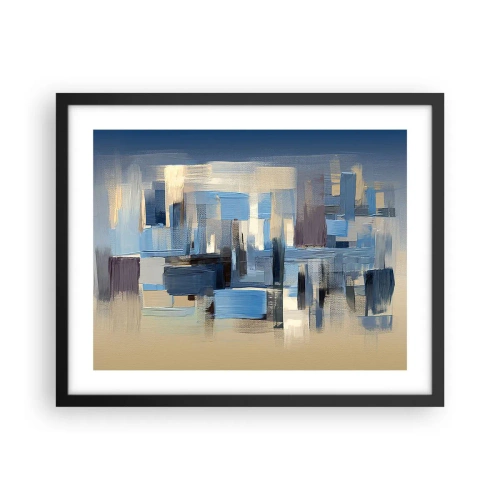 Plagát v čiernom ráme - Modrá konštrukcia - 50x40 cm