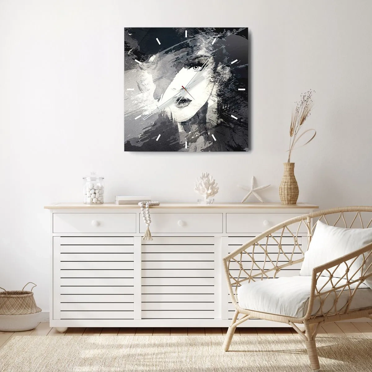 Nástenné hodiny - Za šedým závojom - 40x40 cm