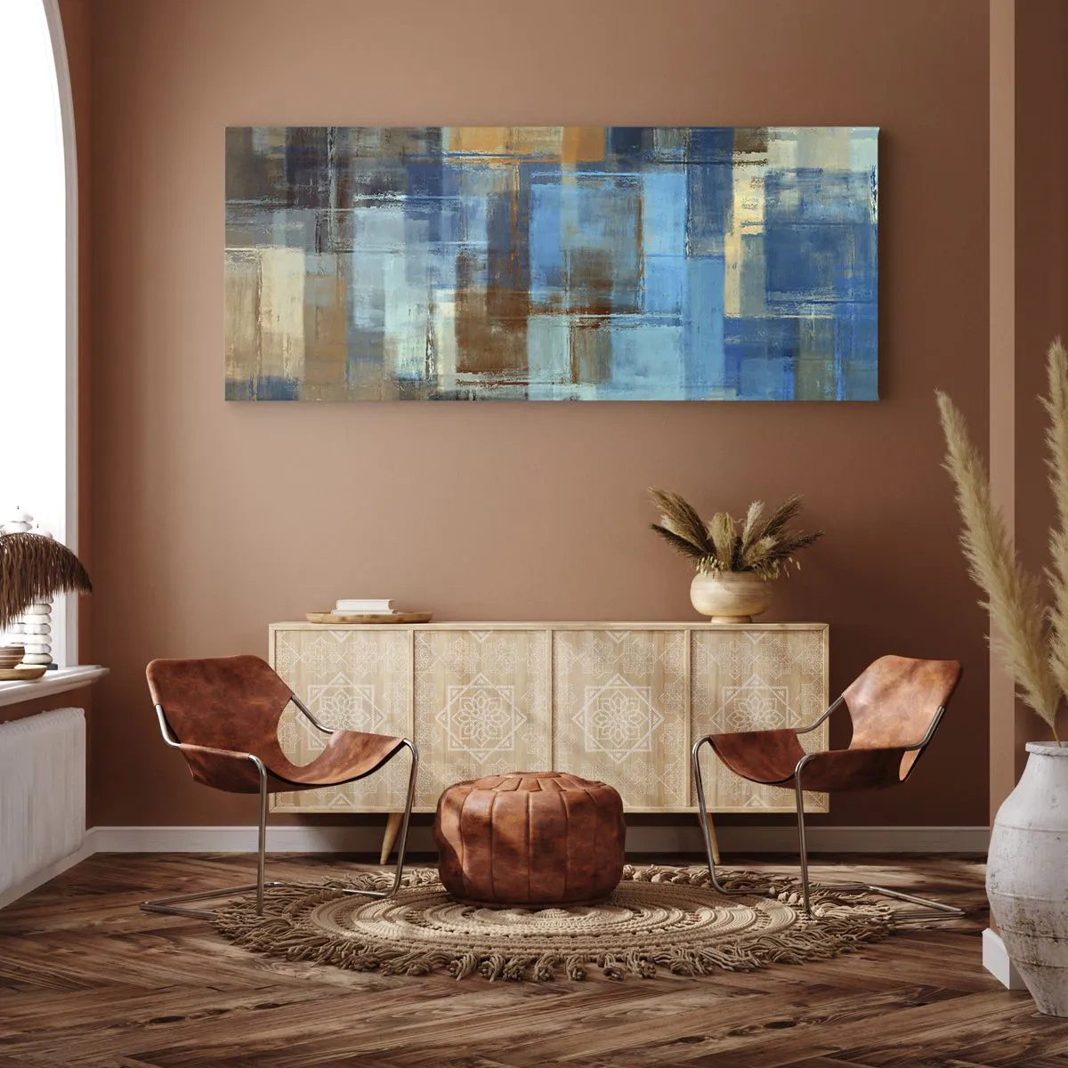 Obraz na plátne - Cez modrý závoj - 100x40 cm