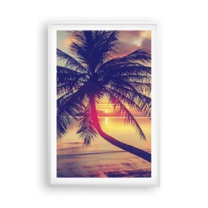 Plagát v bielom ráme - Večer pod palmami - 61x91 cm