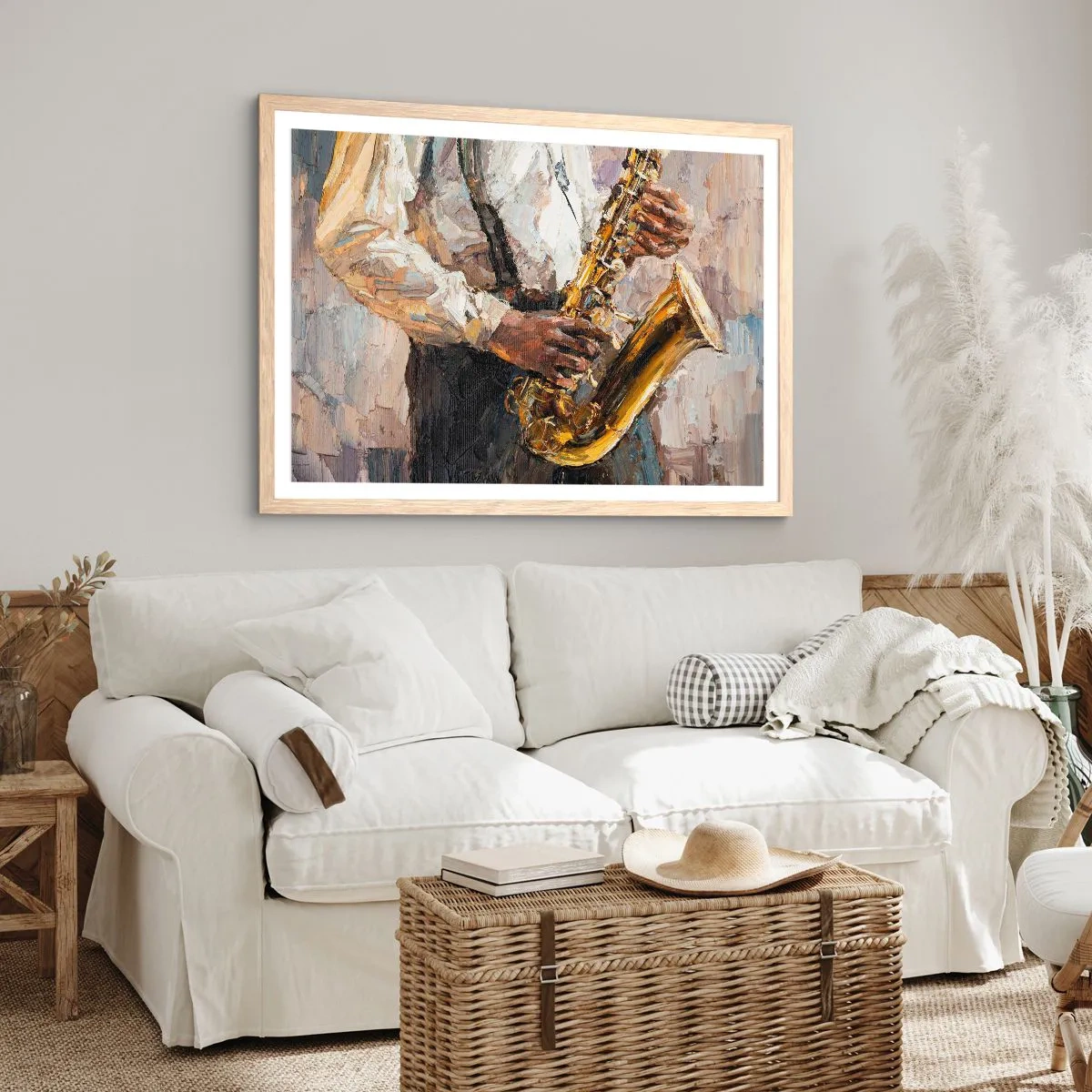 Plagát v ráme zo svetlého duba - Čas na sólovú hru - 70x50 cm