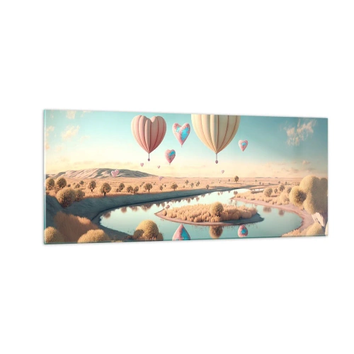Obraz na skle - Láska ťa nechá vzlietnuť - 100x40 cm