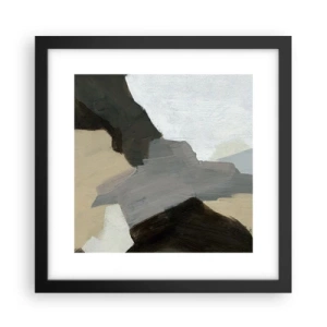 Plagát v čiernom ráme - Abstrakcia: križovatka šedej - 30x30 cm