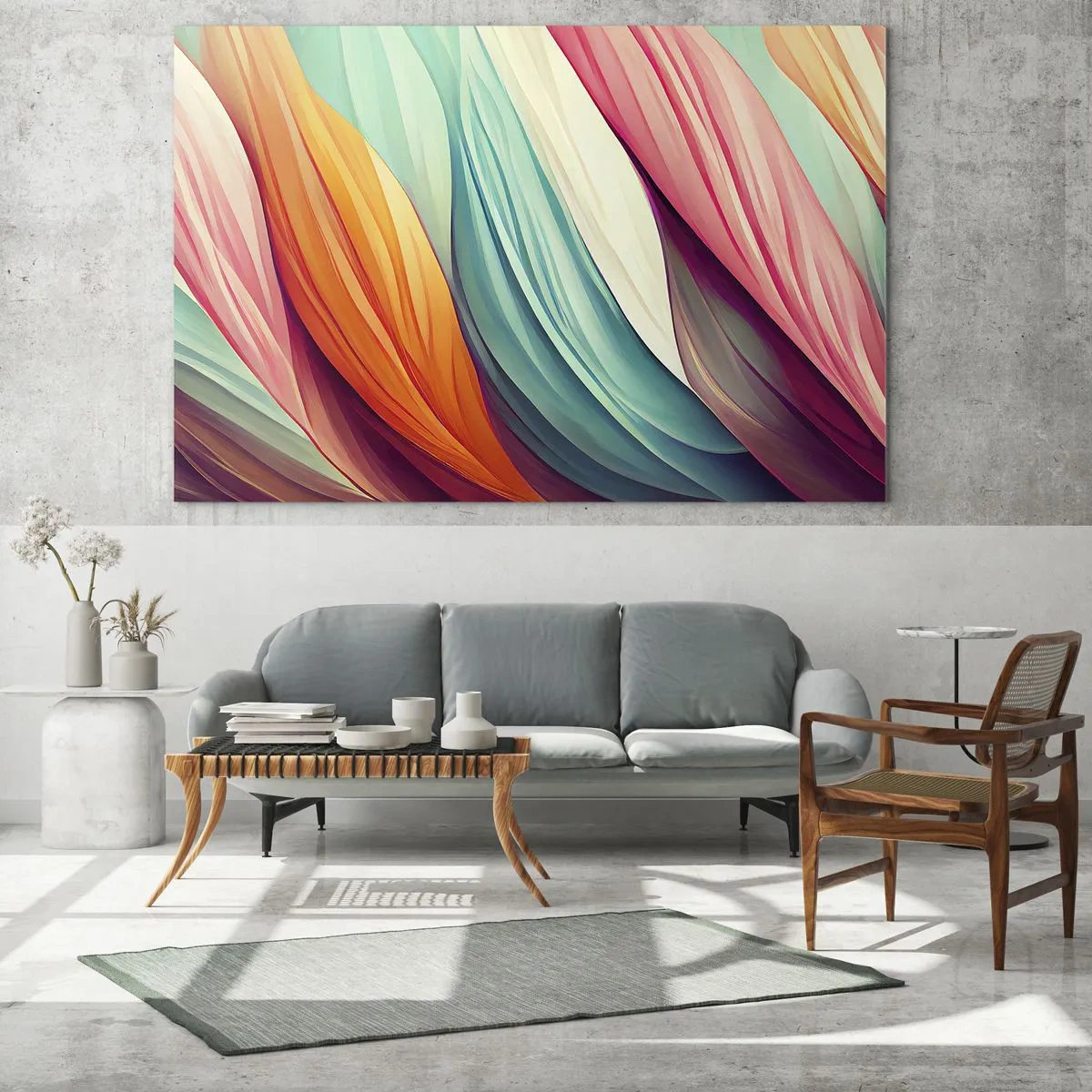 Obraz na skle - Dúhový uzol - 120x80 cm