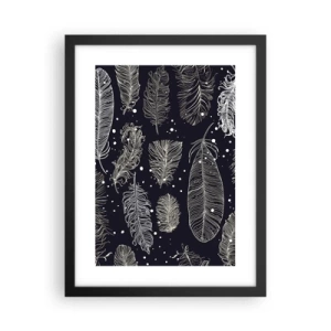 Plagát v čiernom ráme - Čipka s perím - 30x40 cm