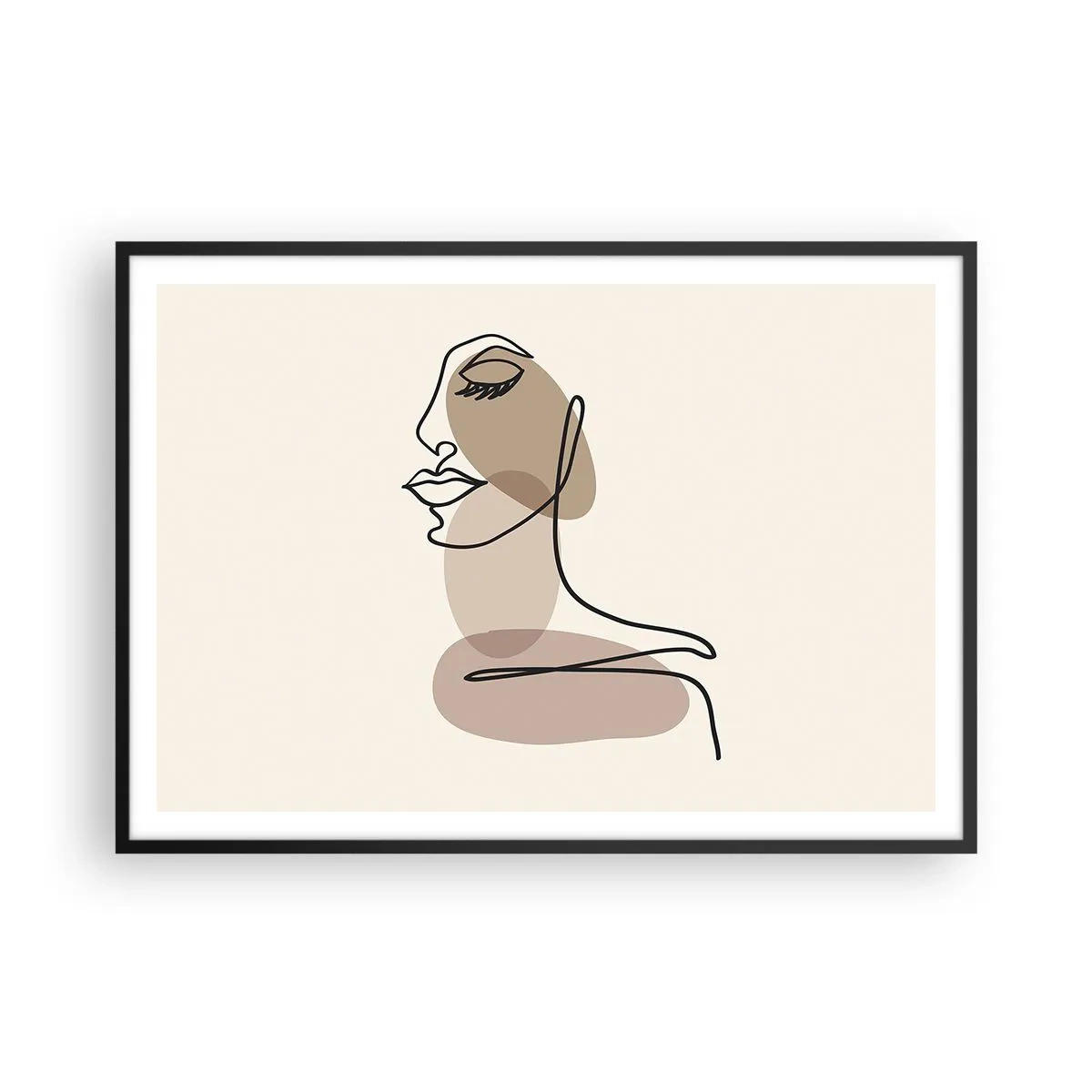 Plagát v čiernom ráme - Pri počúvaní samého seba - 100x70 cm