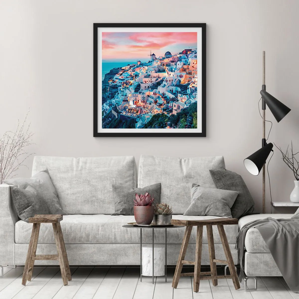 Plagát v čiernom ráme - Tvoja tučná grécka dovolenka - 60x60 cm