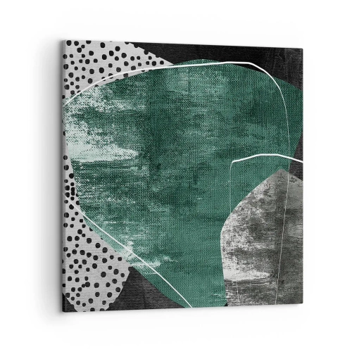 Obraz na plátne - Farebná abstrakcia so zlatou vločkou - 50x50 cm