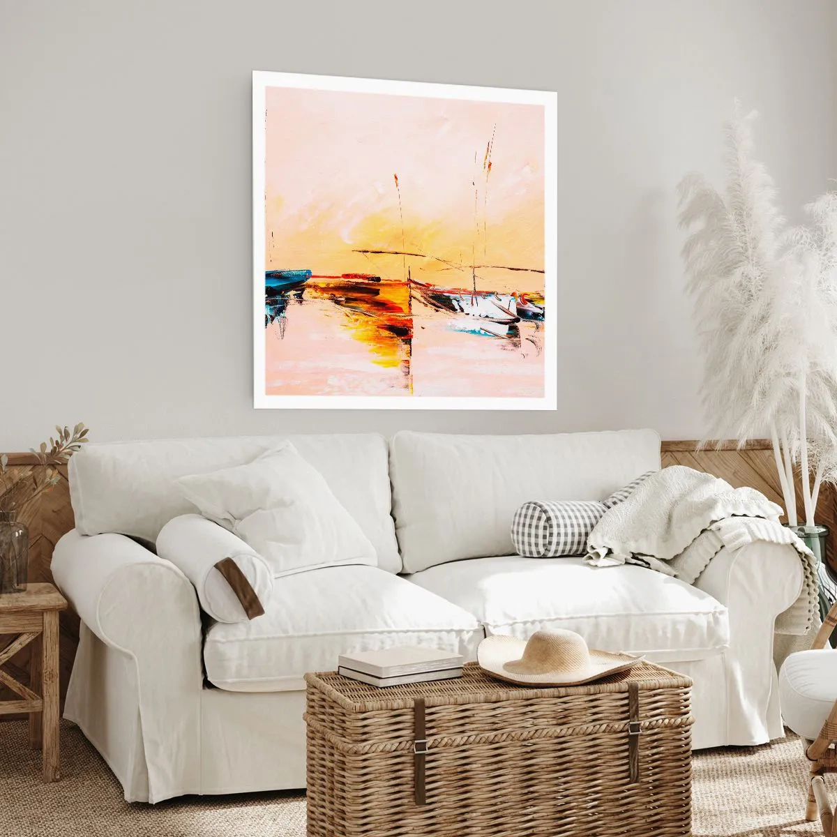 Plagát - Večer v prístave - 60x60 cm