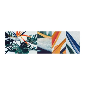 Vzorka fototapety Premium Canvas - Vtáker - Rastliny, Boho, Exotické - 100x30 cm