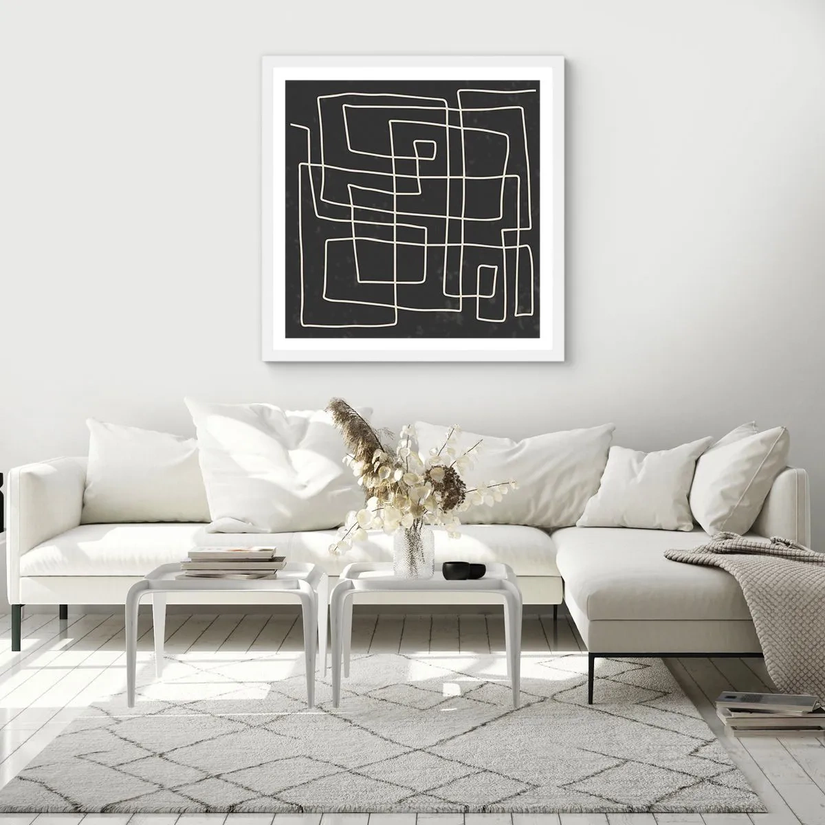 Plagát v bielom ráme - Nie je to tak jednoduché - 60x60 cm