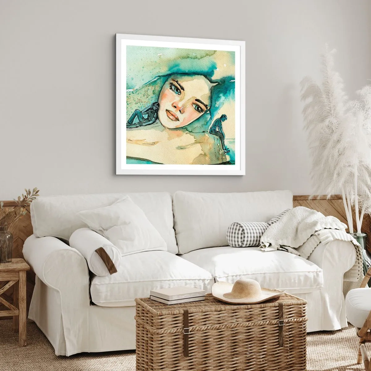 Plagát v bielom ráme - Am I blue? - 30x30 cm