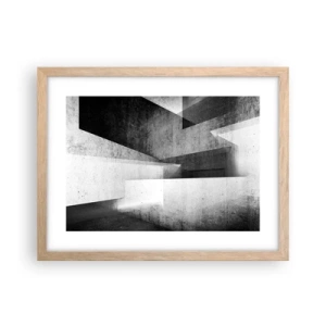 Plagát v ráme zo svetlého duba - Štruktúra priestoru - 40x30 cm