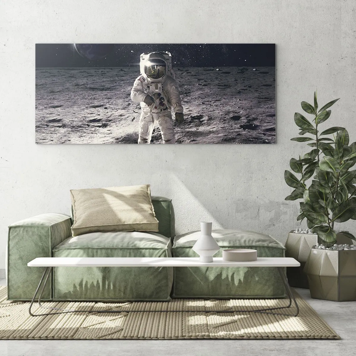 Obraz na skle - Pozdrav z Mesiaca - 100x40 cm