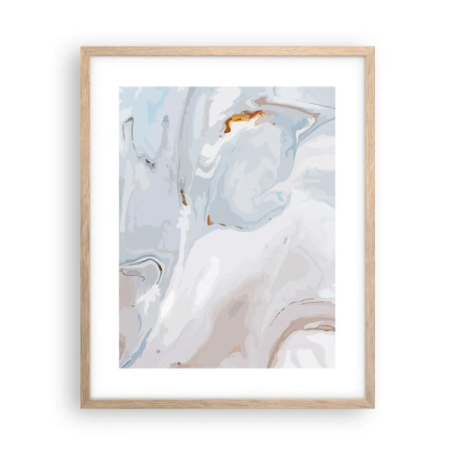 Plagát v ráme zo svetlého duba - Povznesená biela - 40x50 cm