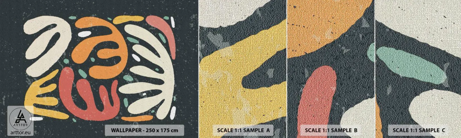 Vzorka fototapety Premium Canvas - Kompozícia – hneď ťa chytím - Boho, Minimalizmus, Vo veku - 100x30 cm