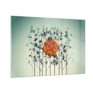 Obraz na skle - Japonské slnko - 100x70 cm