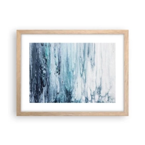 Plagát v ráme zo svetlého duba - Modré cencúle - 40x30 cm
