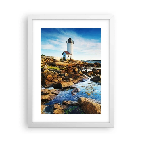 Plagát v bielom ráme - Vráťte sa šťastne, čakám - 30x40 cm